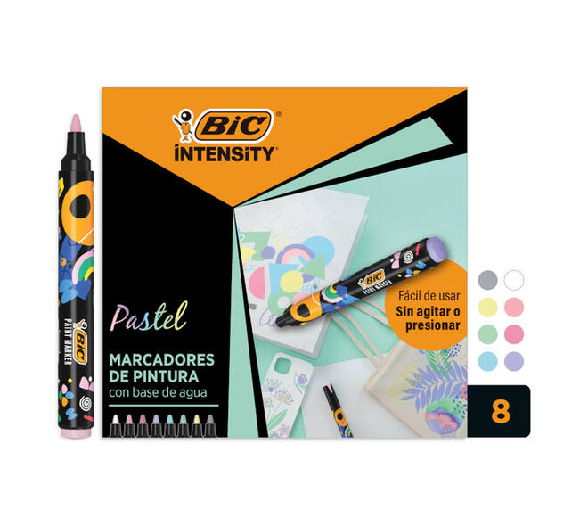 Paintmarker Bic Intensity pastel assorti 8 stuks