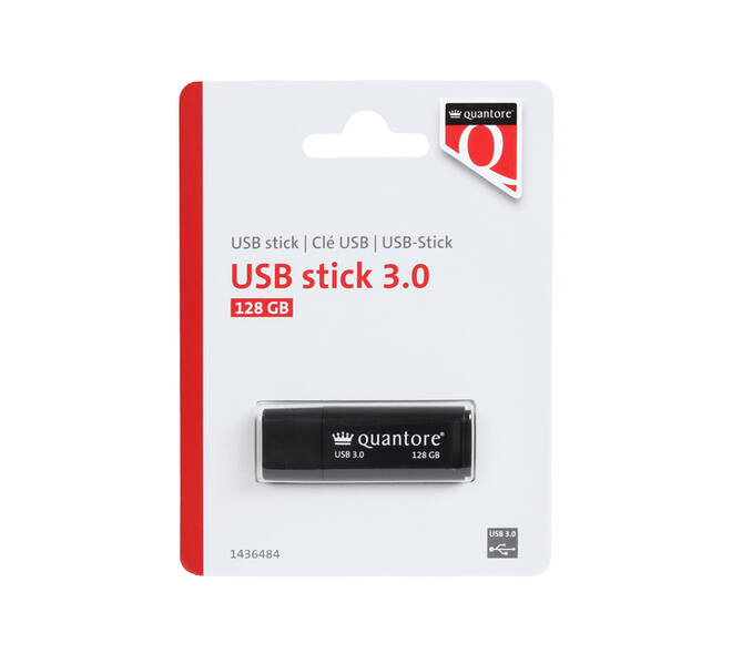 USB stick 3.0 Quantore USB-A 128GB zwart