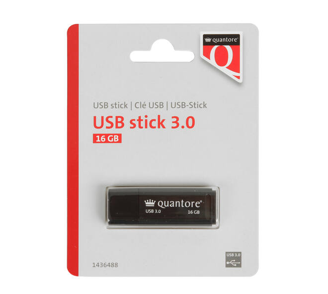 USB stick 3.0 Quantore USB-A 16GB zwart
