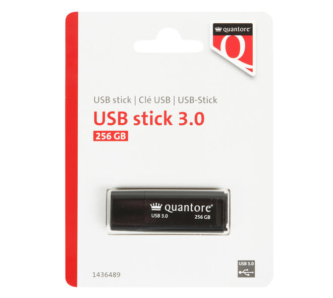 USB stick 3.0 Quantore USB-A 256GB zwart