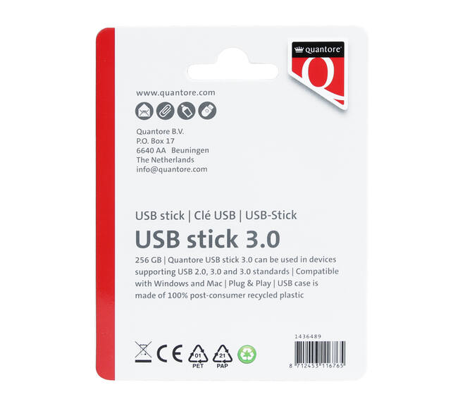 USB stick 3.0 Quantore USB-A 256GB zwart
