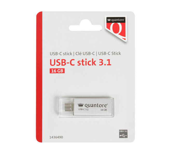 USB stick 3.1 Quantore USB-C 16GB zilver