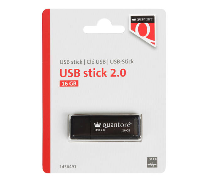 USB stick 2.0 Quantore USB-A 16GB zwart