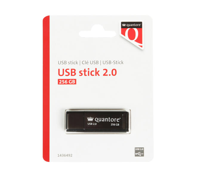 USB stick 2.0 Quantore USB-A 256GB zwart