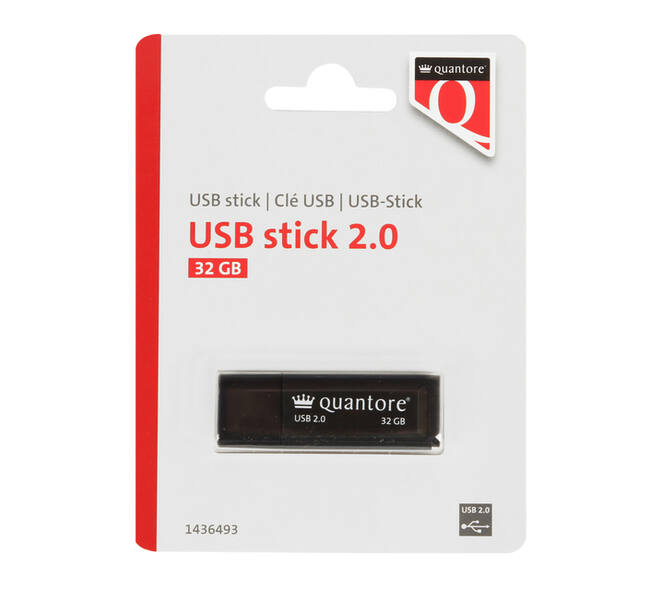 USB stick 2.0 Quantore USB-A 32GB zwart