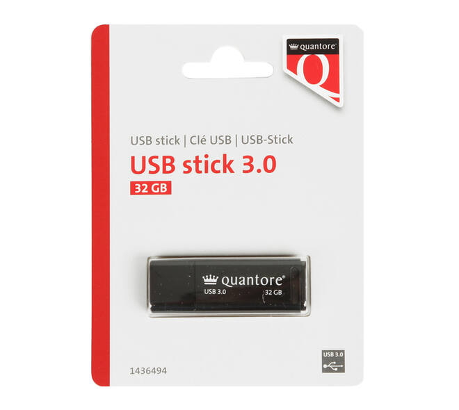 USB stick 3.0 Quantore USB-A 32GB zwart