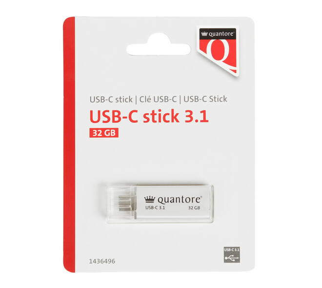 USB stick 3.1 Quantore USB-C 32GB zilver