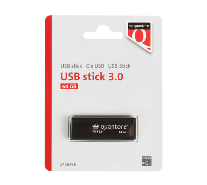 USB stick 3.0 Quantore USB-A 64GB zwart