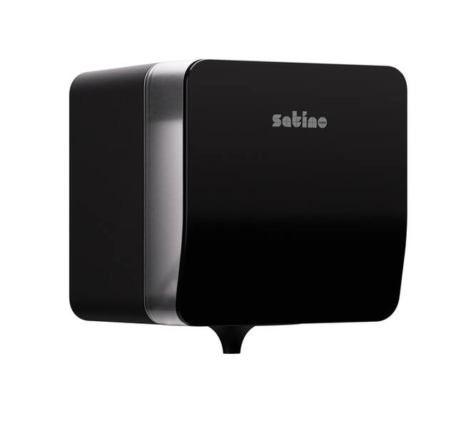 Poetspapierdispenser Satino CF1 Hyginity Plus medium zwart 333417