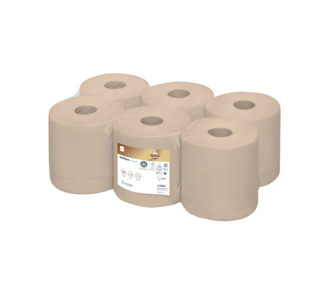 Poetspapier Satino CF1 PureSoft 2-laags 6x150m naturel 314290