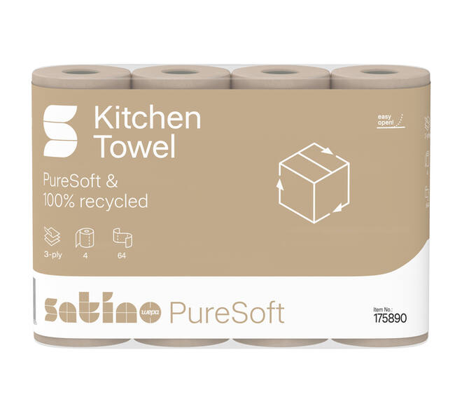 Keukenrol Satino PureSoft 3-laags 4x64 vel naturel 175890