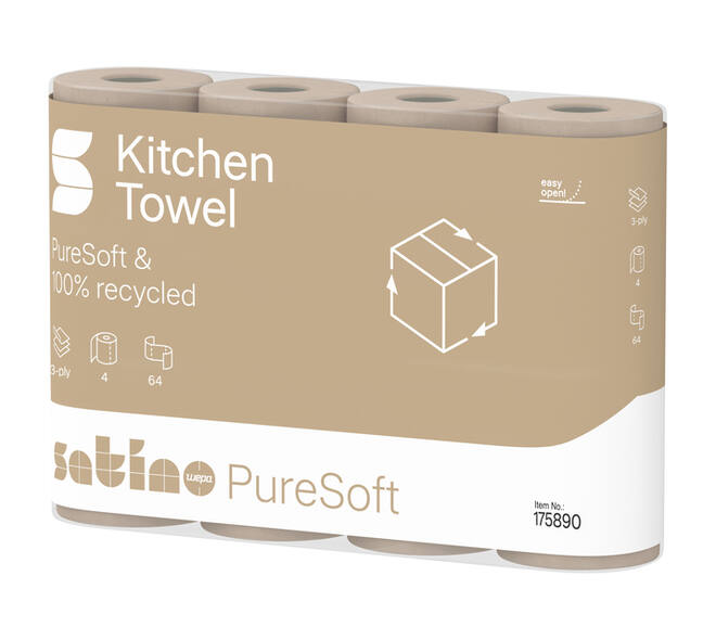 Keukenrol Satino PureSoft 3-laags 4x64 vel naturel 175890