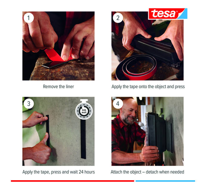 Klittenband tesa Ultra Power Lock Tape 100cmx25mm zwart
