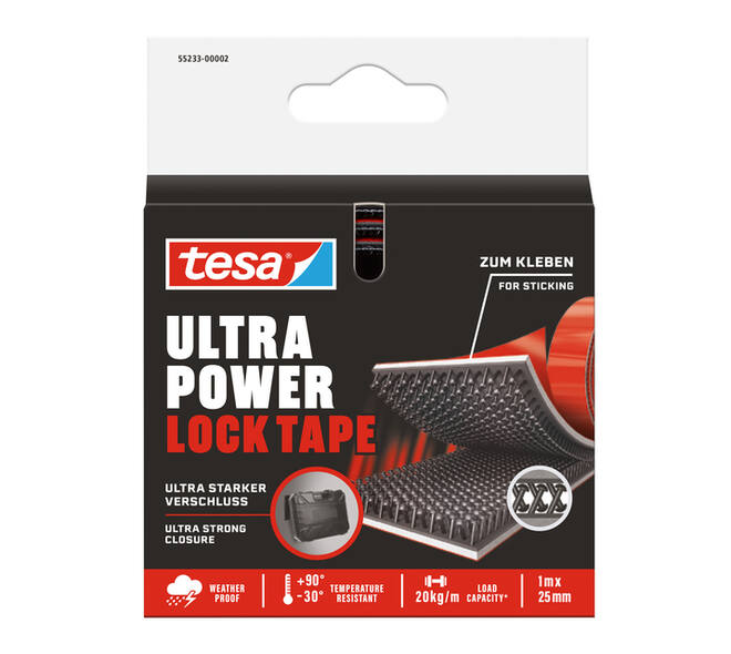 Klittenband tesa Ultra Power Lock Tape 100cmx25mm zwart