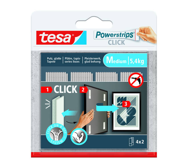 Kleefstip tesa Powerstrips Click Medium 4 paar wit