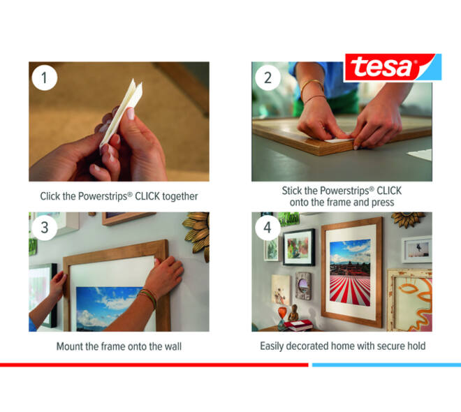 Kleefstip tesa Powerstrips Click Medium 16 paar wit