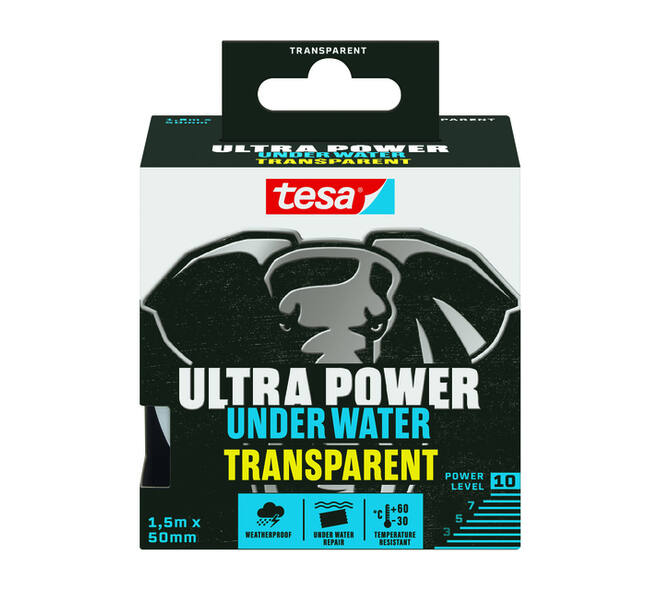 Reparatietape tesa Ultra Power Onderwater transparant 50mmx1,5m