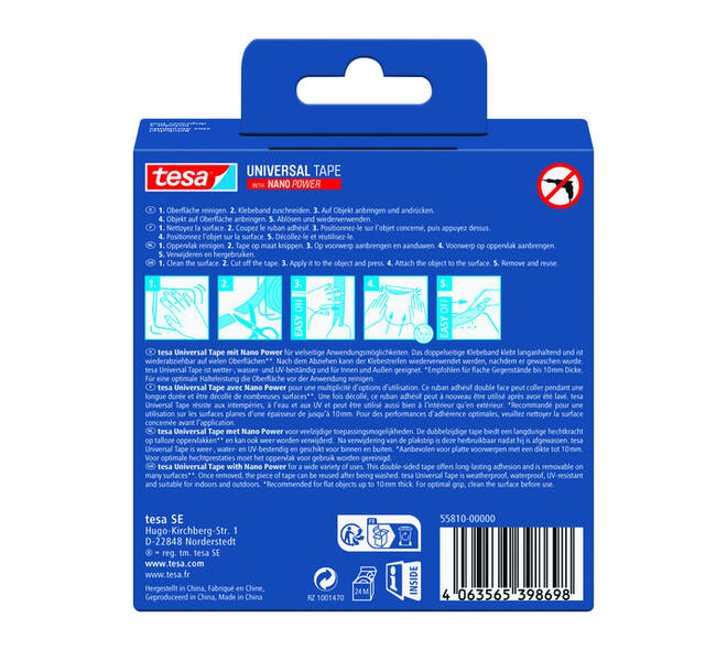 Plakband tesa Nano dubbelz 30mmx3m