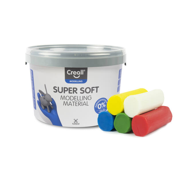 Klei Creall supersoft rood/blauw/groen/geel/wit 1750gram