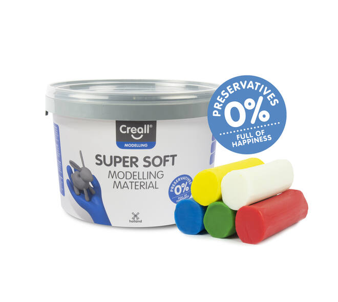 Klei Creall supersoft rood/blauw/groen/geel/wit 1750gram