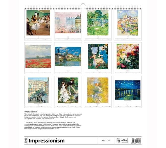 Kalender 2026 Helma 365 Grote Impressionistische Kunstkalender 520x450