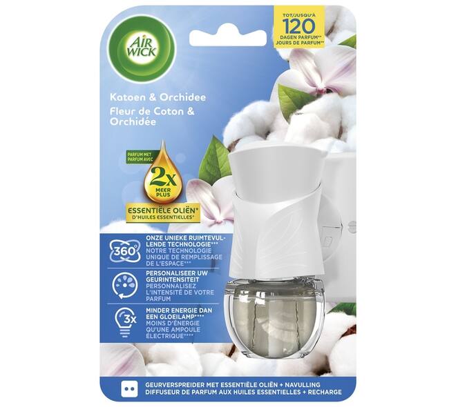 Luchtverfrisser AirWick Electrical Soft Cotton Flower Starter Kit 19ml