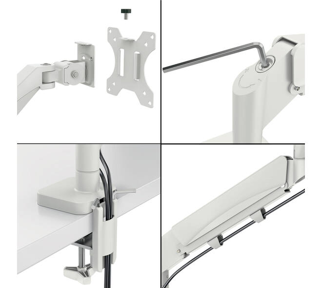 Monitorarm Leitz Ergo ruimtebesparend dubbel grijs