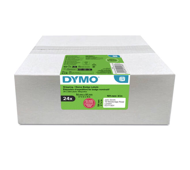 Etiket Dymo LabelWriter naamkaart 54x101mm 24 rollen á 220 stuks wit