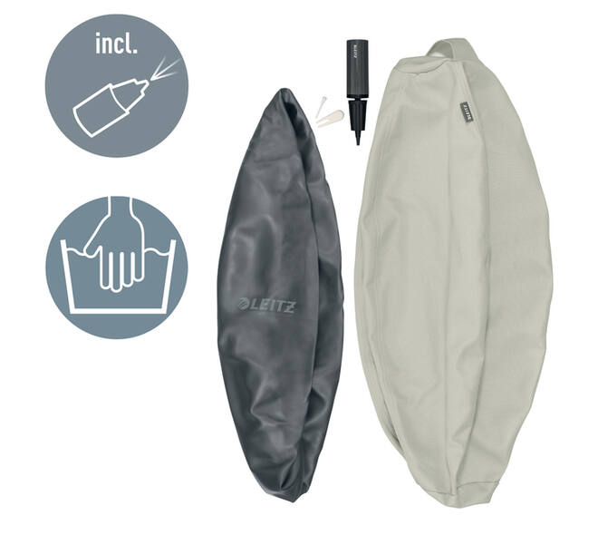 Actieve zitbal Leitz Ergo 75cm anti-rol lichtgrijs