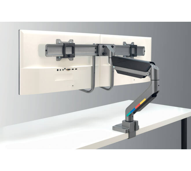Monitorarm Kensington SmartFit dubbel dwarsbalk en handgreep