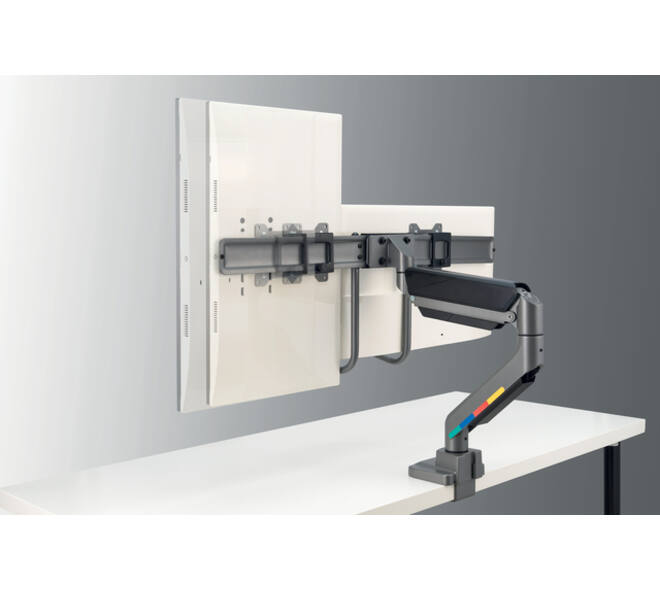 Monitorarm Kensington SmartFit dubbel dwarsbalk en handgreep