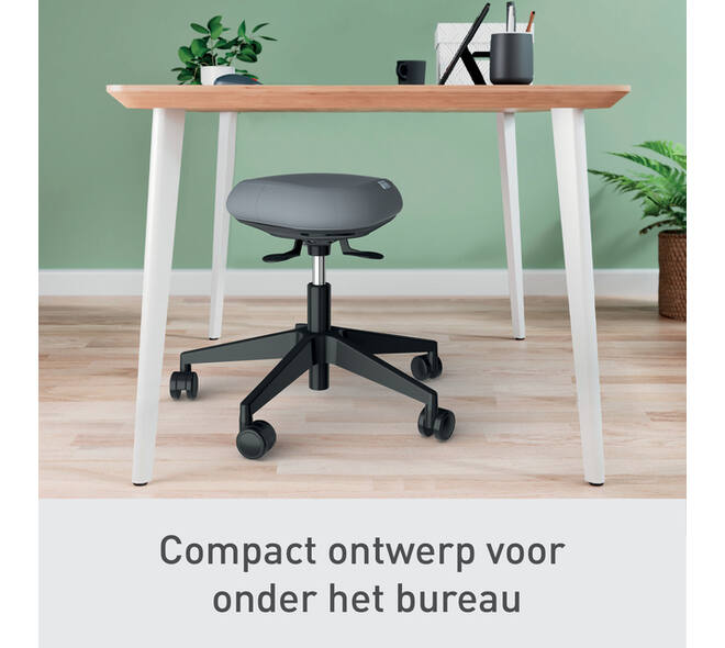 Actieve zitkruk Leitz Ergo met wieltjes en wiebelkussen