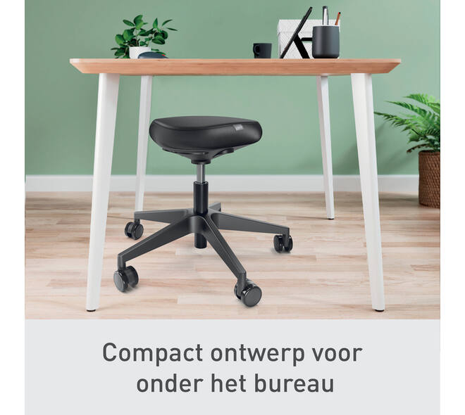 Actieve zitkruk Leitz Ergo met wieltjes en comfortzitting