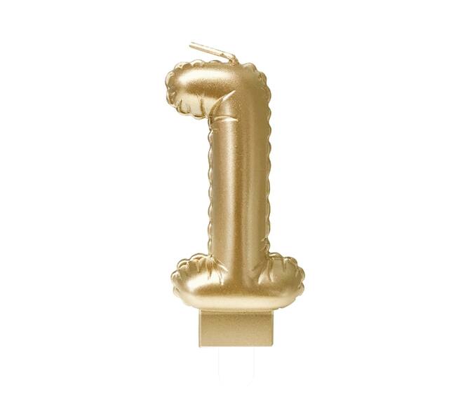 Foil balloon candle gold 1