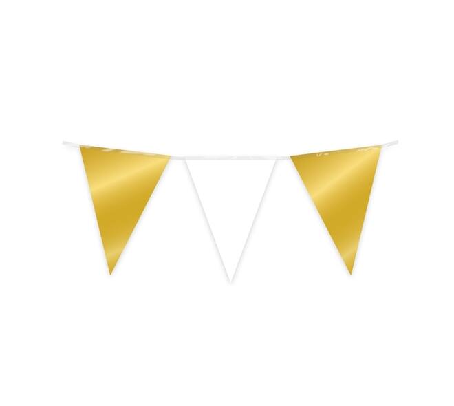 Party Flag Foil Gold and white