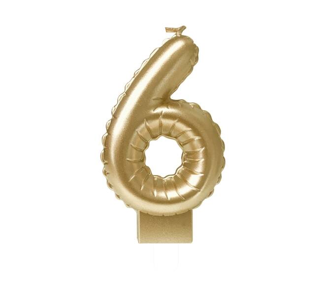 Foil balloon candle gold 6