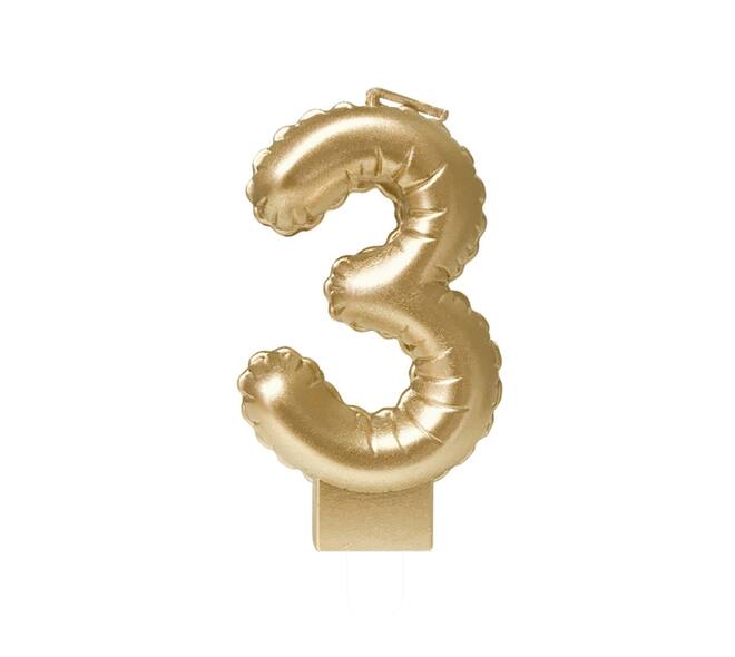 Foil balloon candle gold 3