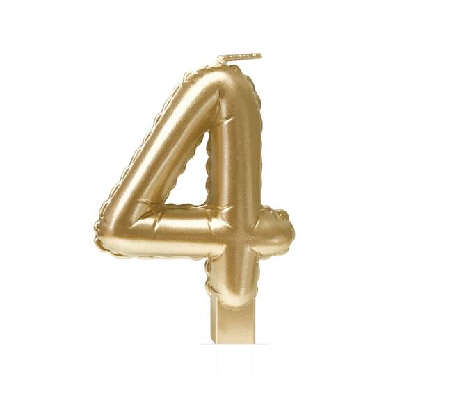 Foil balloon candle gold 4