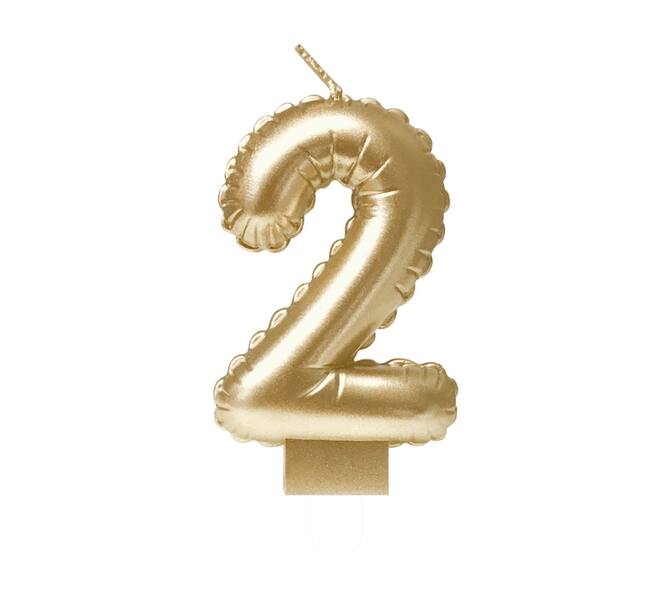 Foil balloon candle gold 2