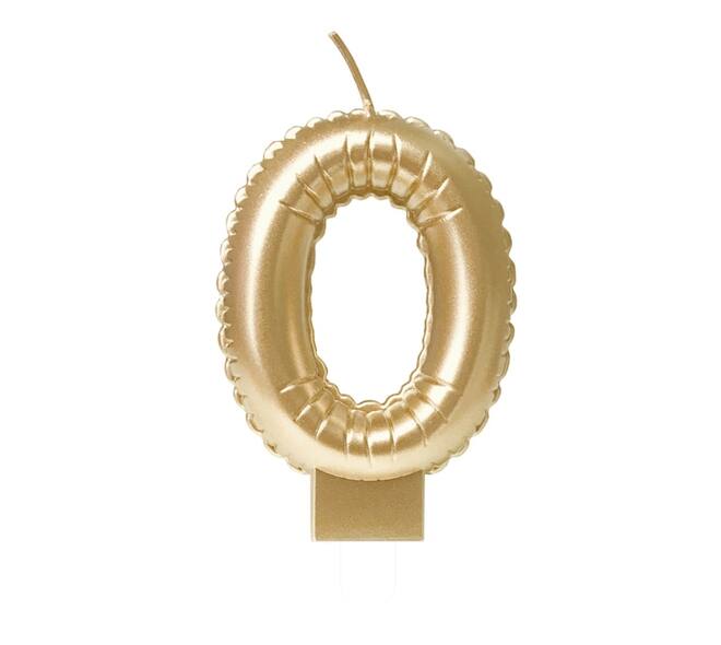 Foil balloon candle gold 0