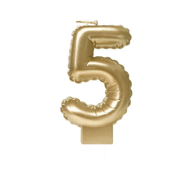 Foil balloon candle gold 5