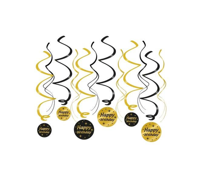 Classy party swirls Happy birthday