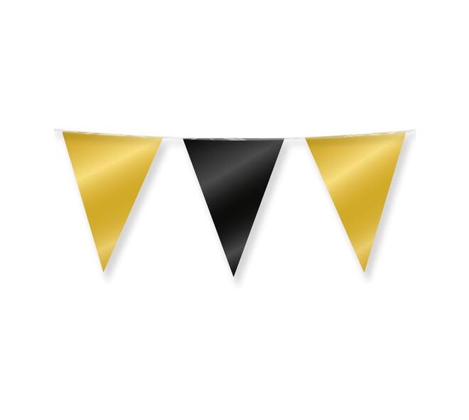Party Flag Foil Gold and black