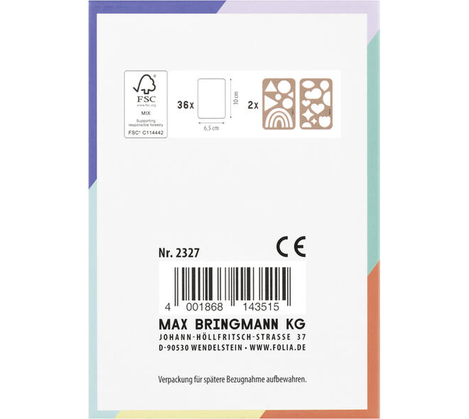Speelkaarten Folia Blanco 6.5x10cm pak à 36 stuks