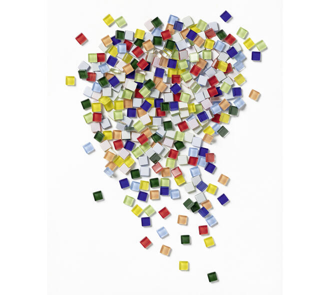 Mozaieksteentjes Folia 10x10mm glas basis assorti