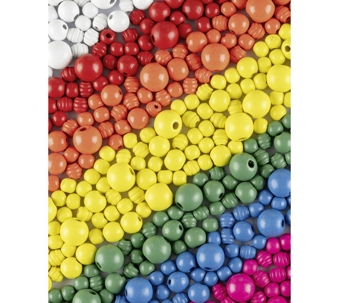 Houten kralen Folia 1000 gram assorti