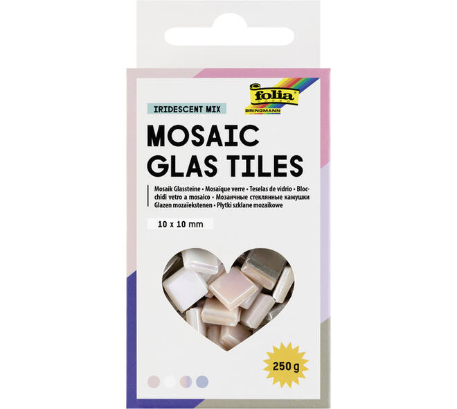 Mozaieksteentjes Folia 10x10mm glas iriserend