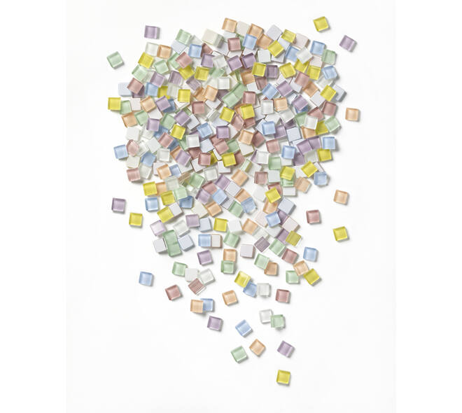 Mozaieksteentjes Folia 10x10mm glas pastel assorti