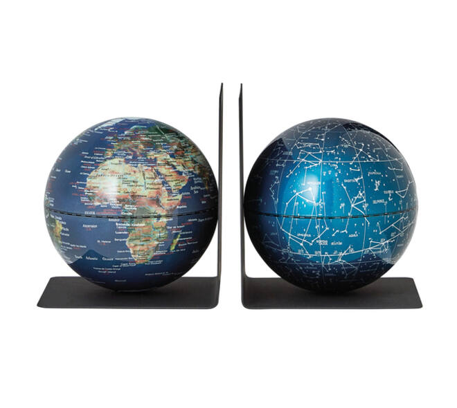 Boekensteun Troika met magnetische globes 13cm set à 2 stuks assorti