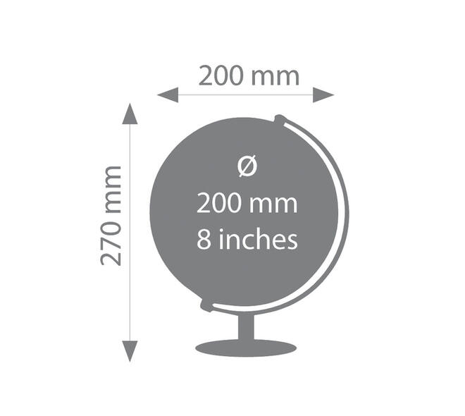 Globe Troika 20cm zwart-zilver